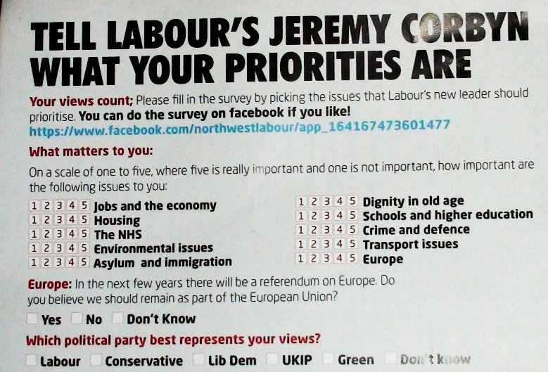 Labour Party evasive survey