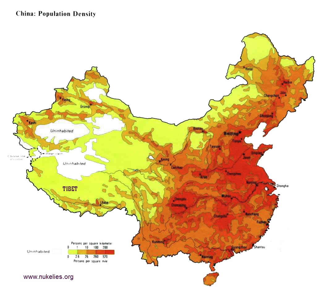 China Population Density map